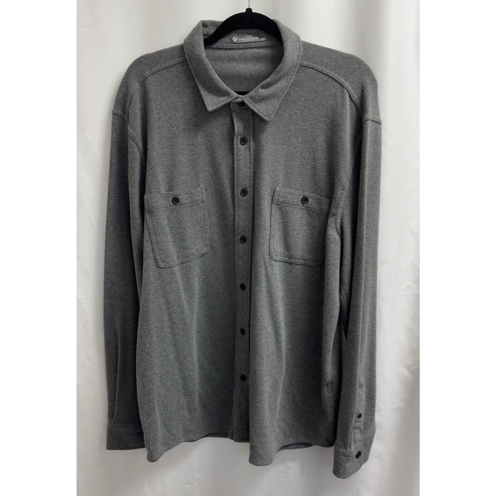 Member's Mark Camden Button Front Sweater Shirt Men's Size XXL Gray
